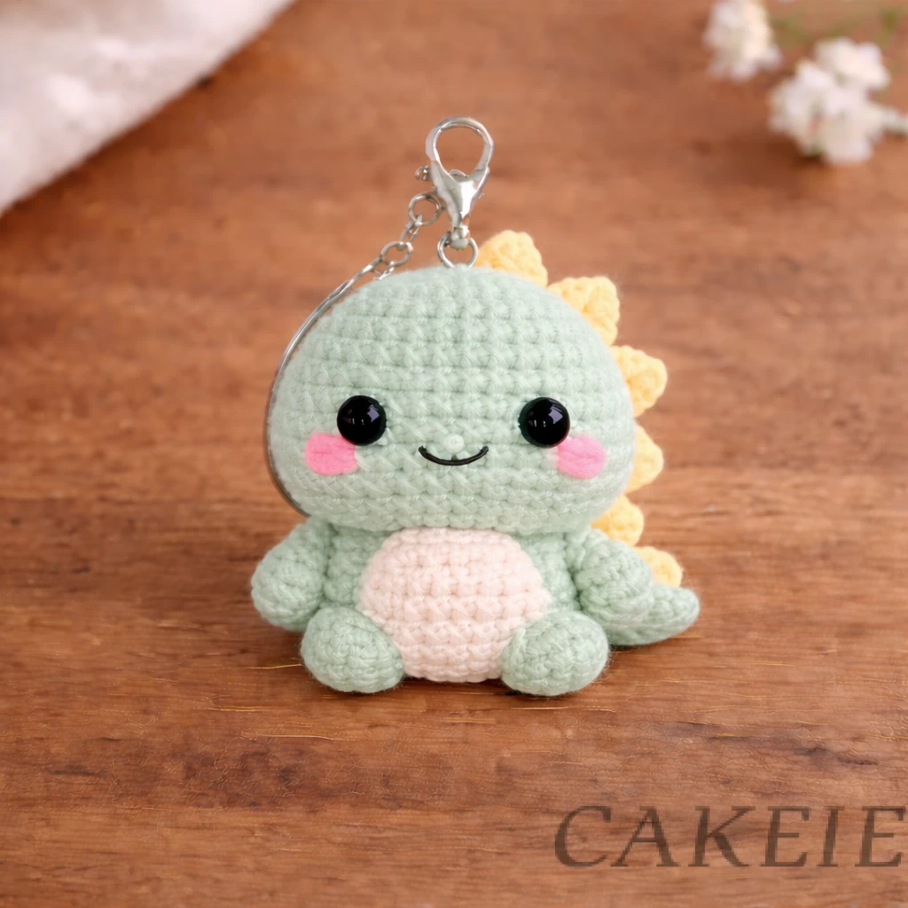Crochet Dinosaur Keychain